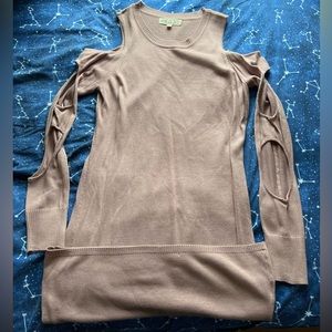 NWOT PINK ROSE Cute Long Sleeved Arm Cutout Sweater Dress